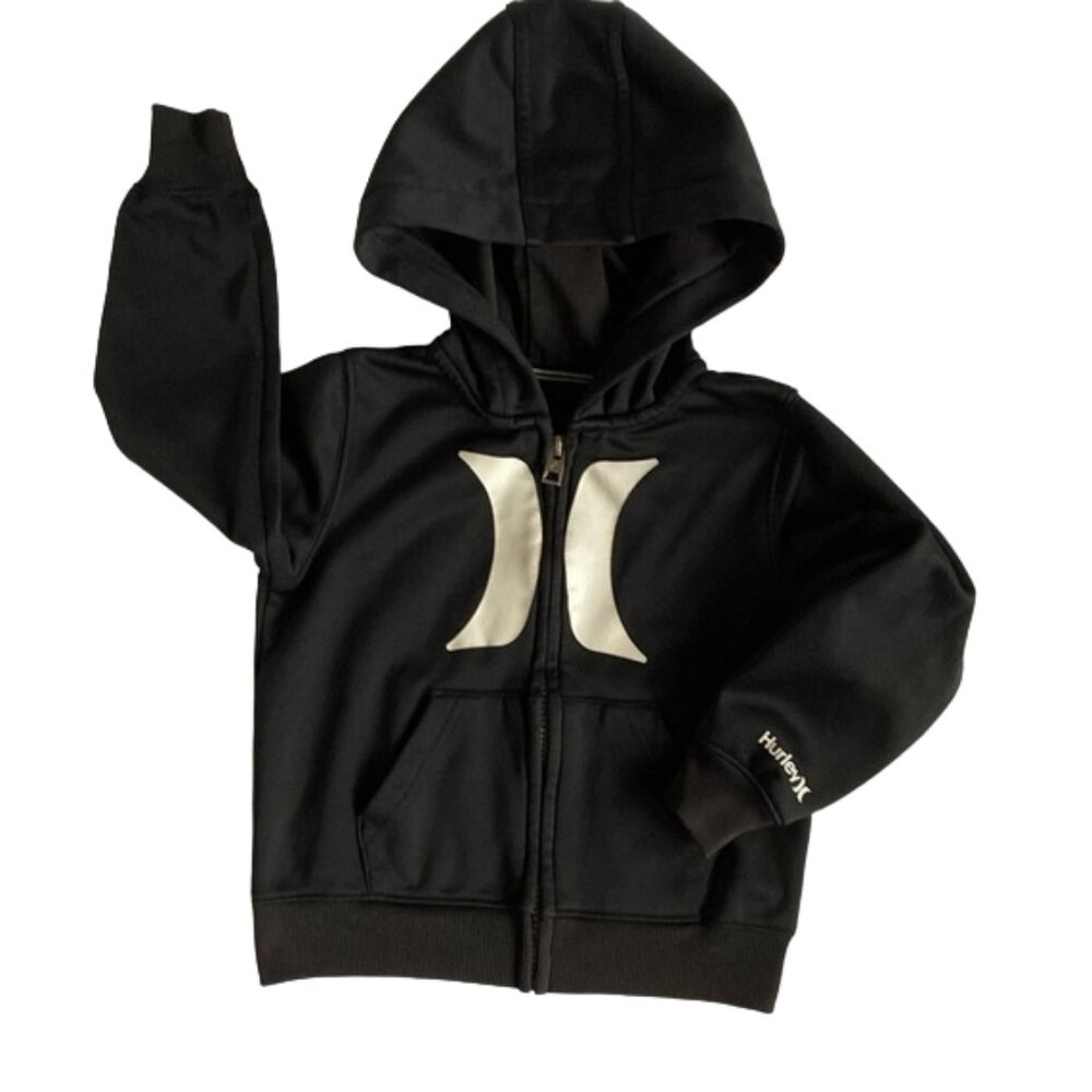 Hurley Logo Black Zip-Up Hoodie Size 3T
